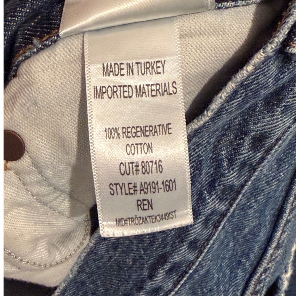 AGOLDE Ren High Rise Wide Leg Jeans Blue Raw Hem A9191-1601 Size 29 - Picture 7 of 11